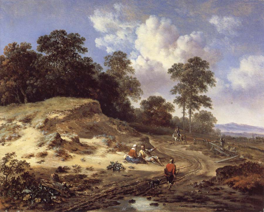 A Track by a Dune,with Peasants and a Horseman